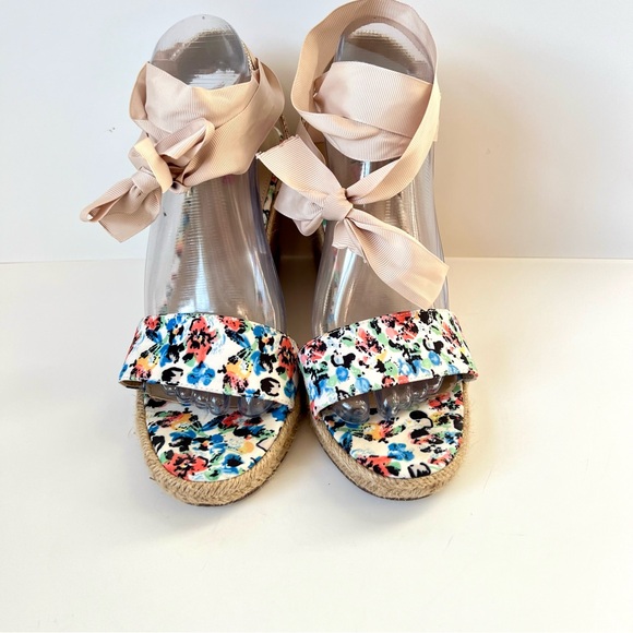 JUST FAB Rhondia Floral Espadrille Ankle Strap Wedge Sandals—SZ. 9 - Picture 3 of 11